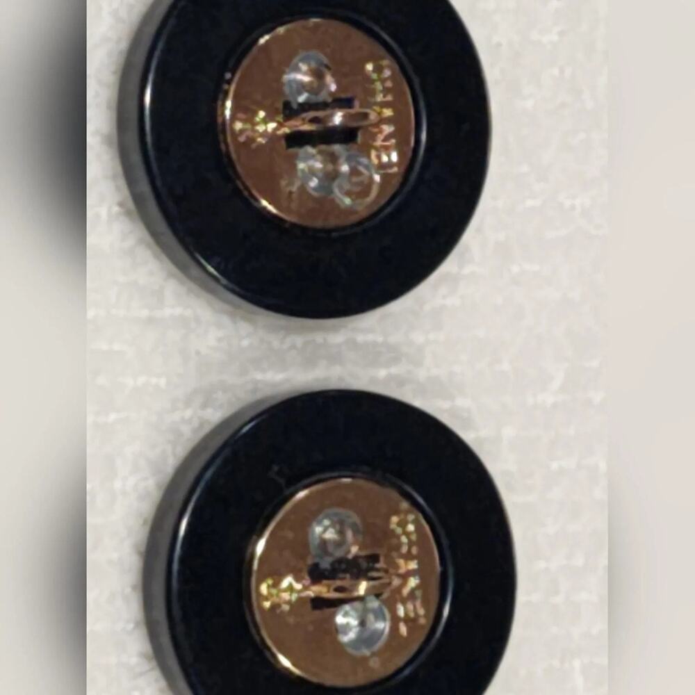 Chanel Black and Gold CC Earrings - Picture 6 of 8